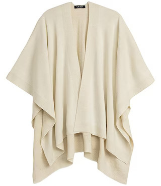 Lauren Ralph Lauren Knit Wool Shine Border Ruana | Dillard's | Dillard's