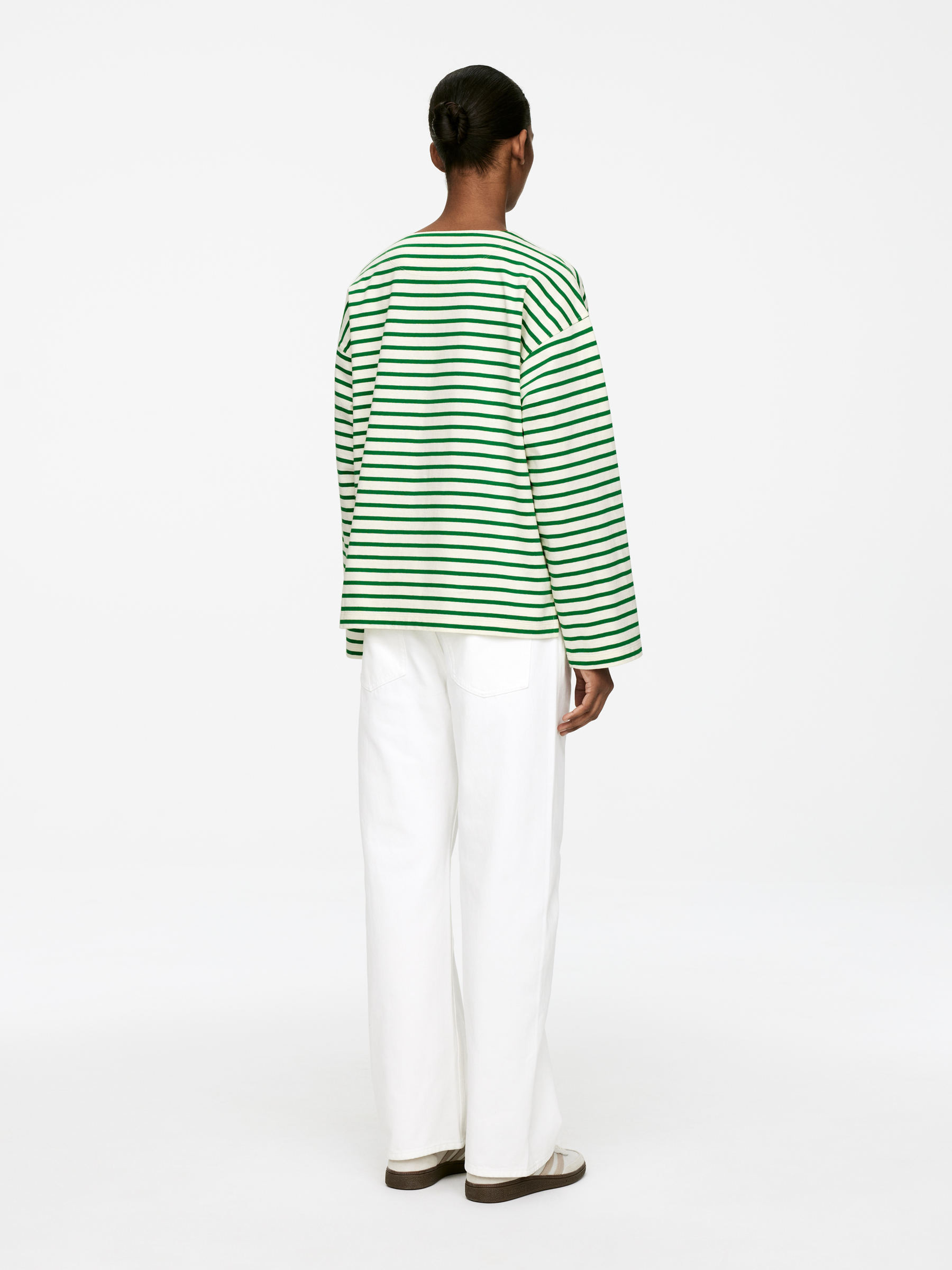 Langarmshirt – Grün/Cremeweiß – Damen – ARKET DE | Arket EU