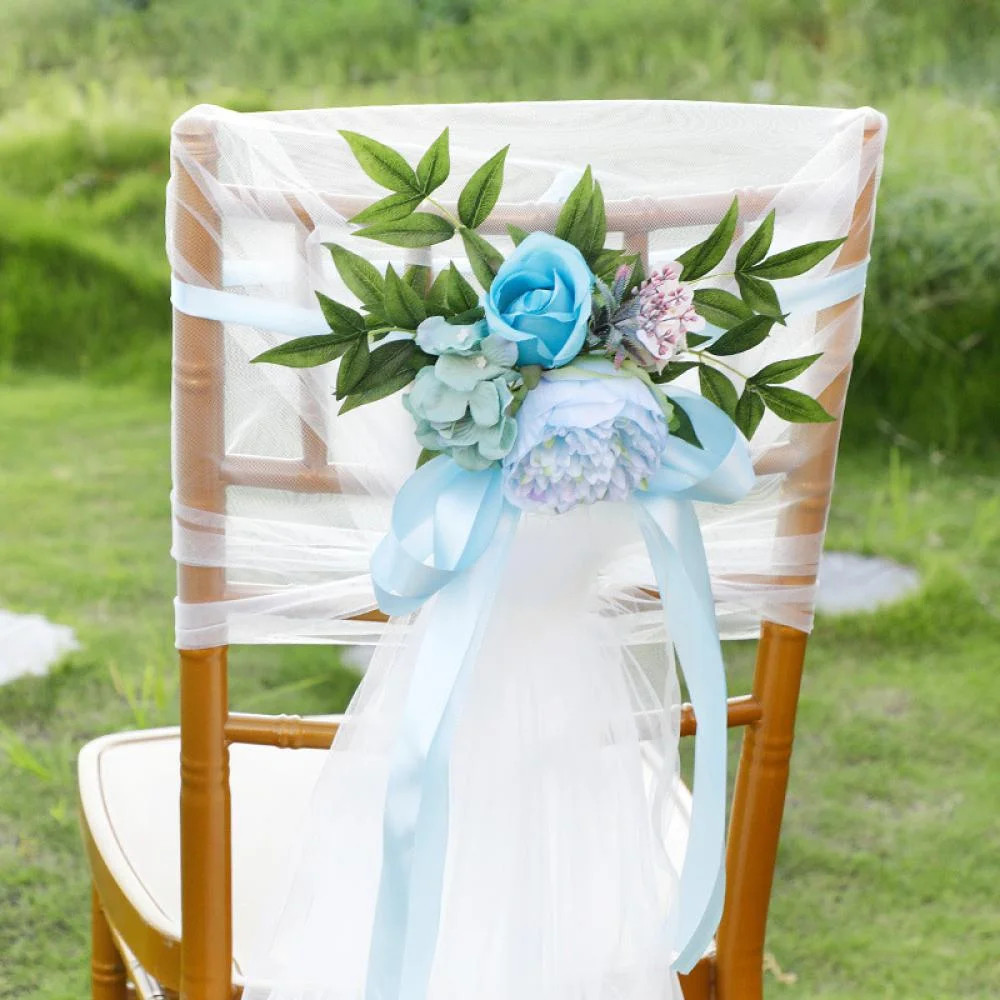 Topumt Wedding Chair Decorations Ribbon Flower Wedding Flowers | Walmart (US)