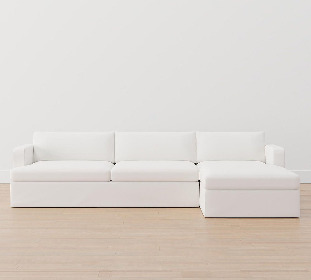 Serene Slipcovered Sofa Chaise Sectional | Pottery Barn (US)