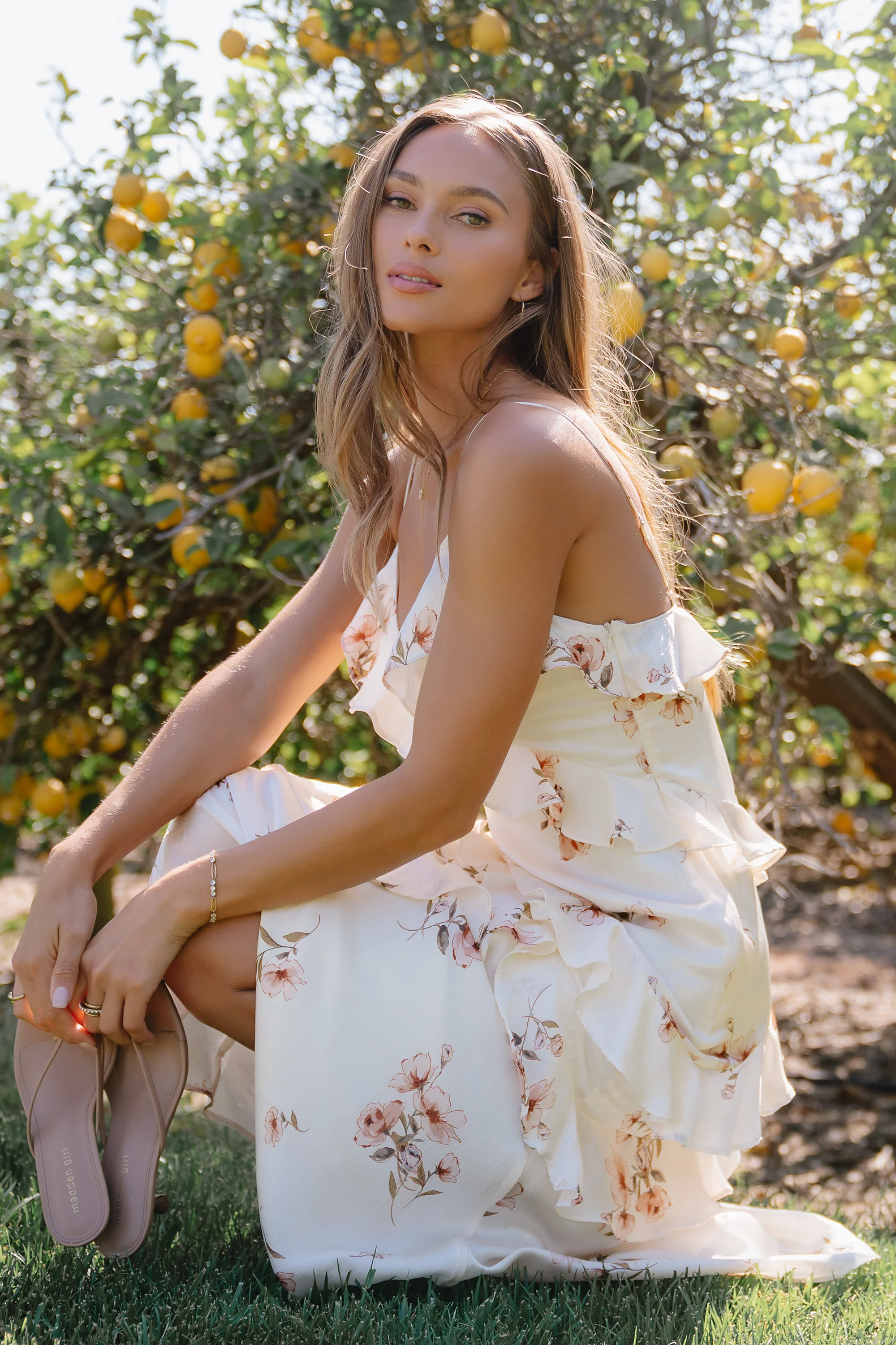 Kyler Ruffle Floral Maxi Dress | Böhme US