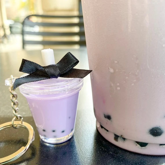 boba milk tea keychain | bubble tea | taro tea | mango tea | strawberry tea | matcha tea | pearls... | Etsy (US)