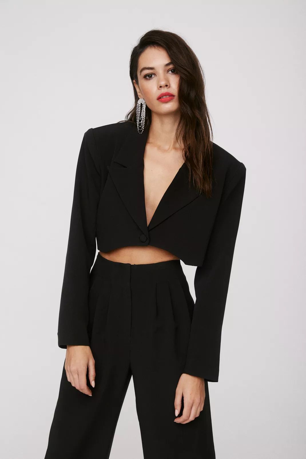 Boxy Cropped Tailored Blazer | Nasty Gal (US)