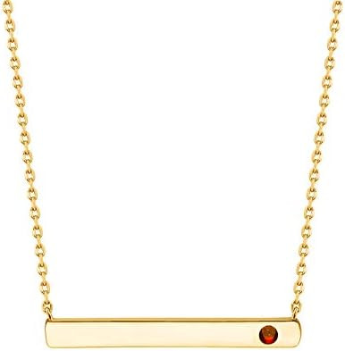 PAVOI 14K Gold Plated Crystal Birthstone Bar Necklace | Dainty Necklace | Gold Necklaces for Wome... | Amazon (US)