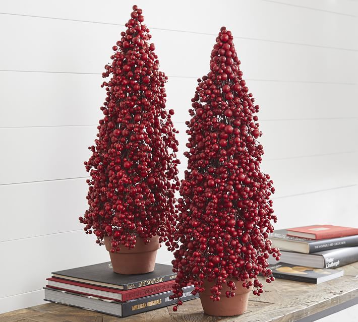 Faux Cluster Berry Cone Tree | Pottery Barn (US)