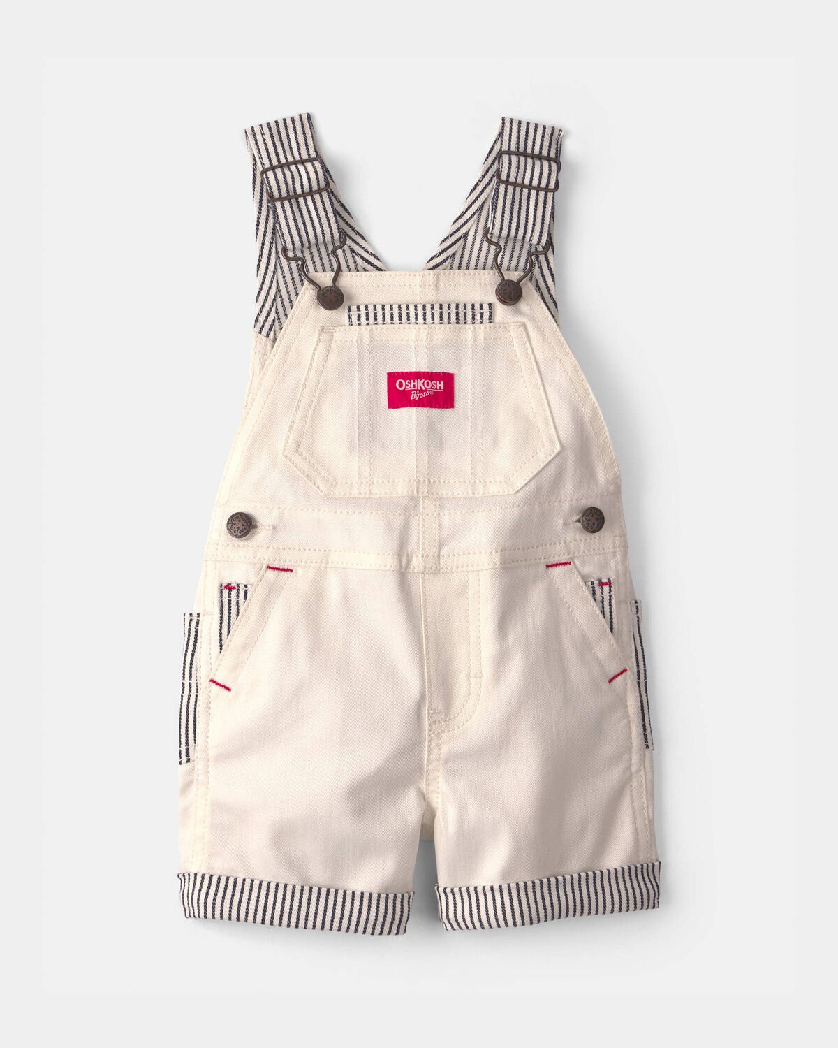 Baby Striped Shortall - Ivory/Navy Blue - OshKosh B'gosh | Carter's | Carter's Inc
