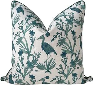 The Charleston Green Chinoiserie Pillow Cover Grandmillennial Throw Pillow for Home 20" x 20" | Amazon (US)