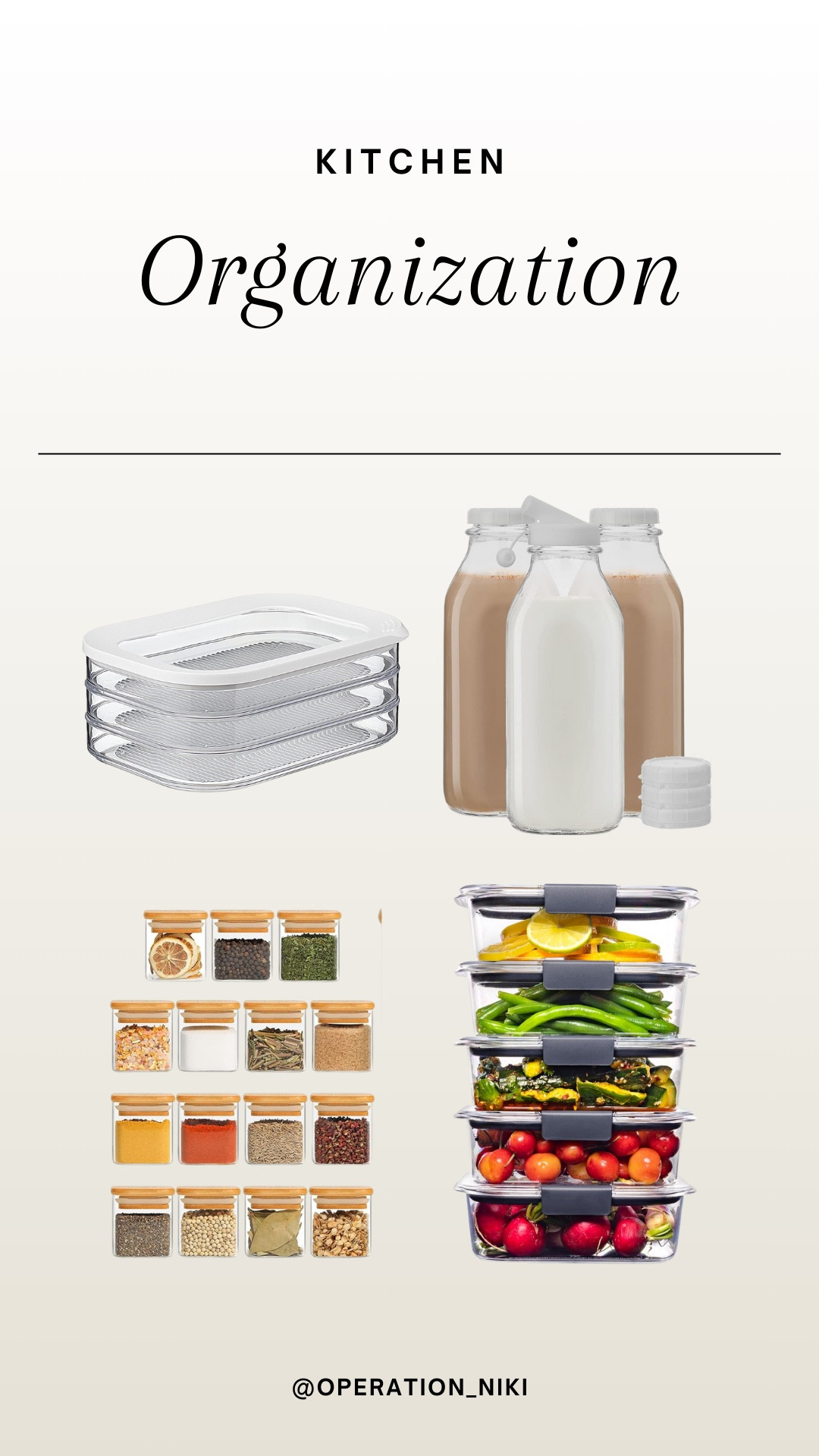 Looking to make kitchen organization easier? 🙌These essentials have you covered: drink pitchers for your go-to beverages, an egg holder to keep things tidy, and veggie/food divider containers to keep everything fresh and in place. Your kitchen will feel instantly more put together 🤍

➡️ Follow for more @OPERATION_NIKI on IG, TikTok, & Facebook sahm, mom essentials, kitchen clean, home appliances, life hack, work from home, cleaning products, home, cleaning inspo, kitchen ideas, winter outfit, fall vacation, holiday outfit, holiday dress, wedding guest dress, stay at home mom, deep clean, kitchen restock, cleantok, refill, kitchen home appliances, organization

#LTKHome #LTKStyleTip #LTKFamily