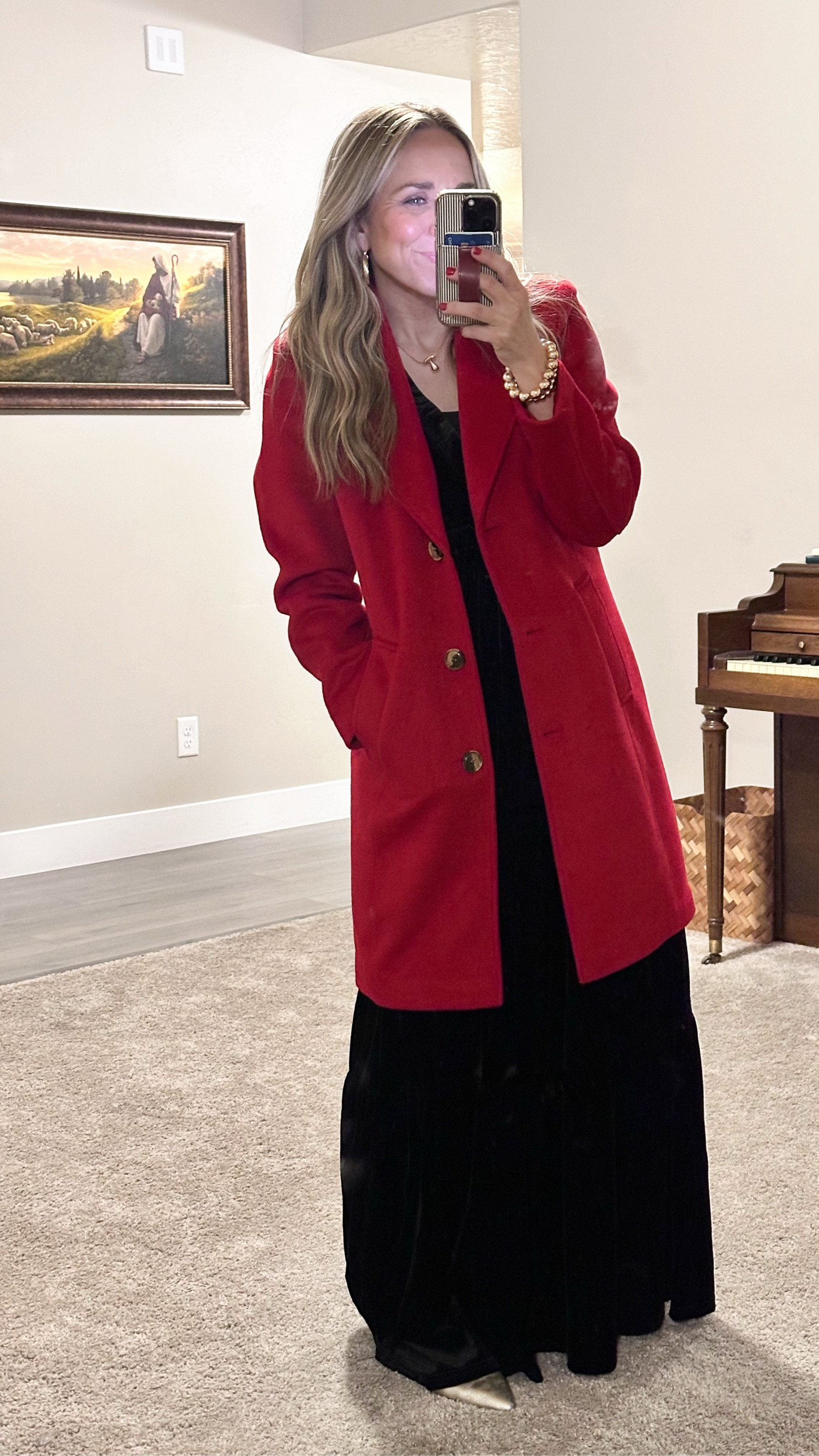 The red coat of the season! Looks like J.Crew but it’s Walmart and under $50! 

I’m in an XS. 

#LTKHoliday #LTKSeasonal #LTKGiftGuide