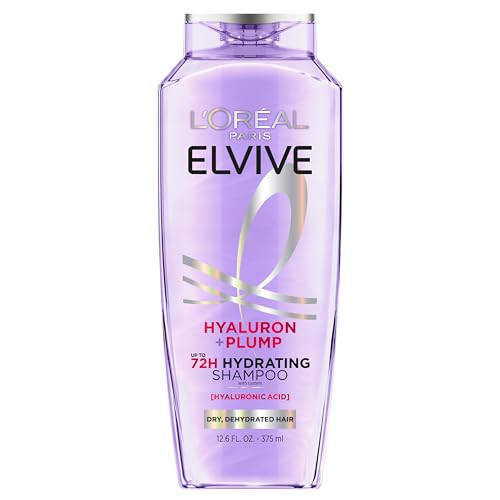 L'Oreal Paris Elvive Hyaluron Plump Hydrating Shampoo for Dehydrated, Dry Hair Infused with Hyaluronic Acid Care Complex, Paraben-Free, 12.6 Fl Oz | Amazon (US)