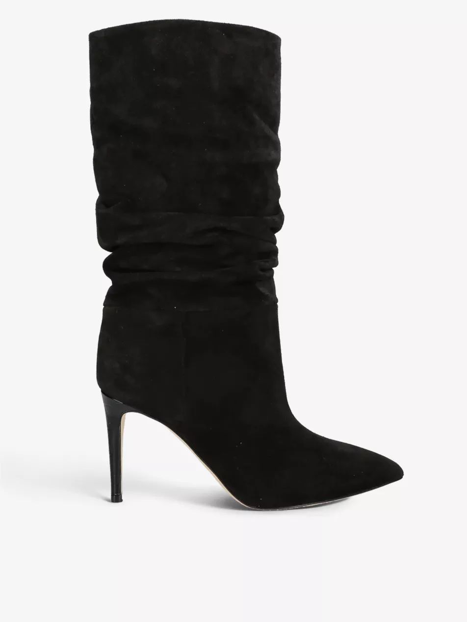 Slouchy suede heeled boots | Selfridges