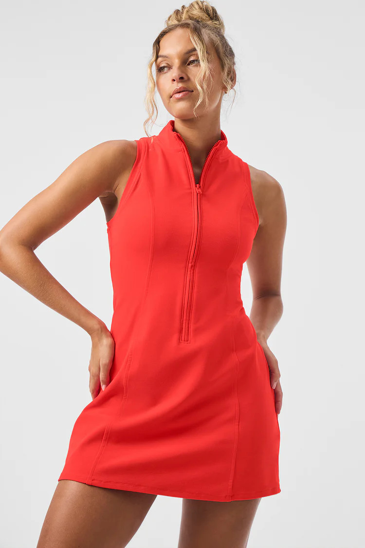 Alosoft Carefree 1/2 Zip Dress - Red Hot Summer | Alo Yoga (US)