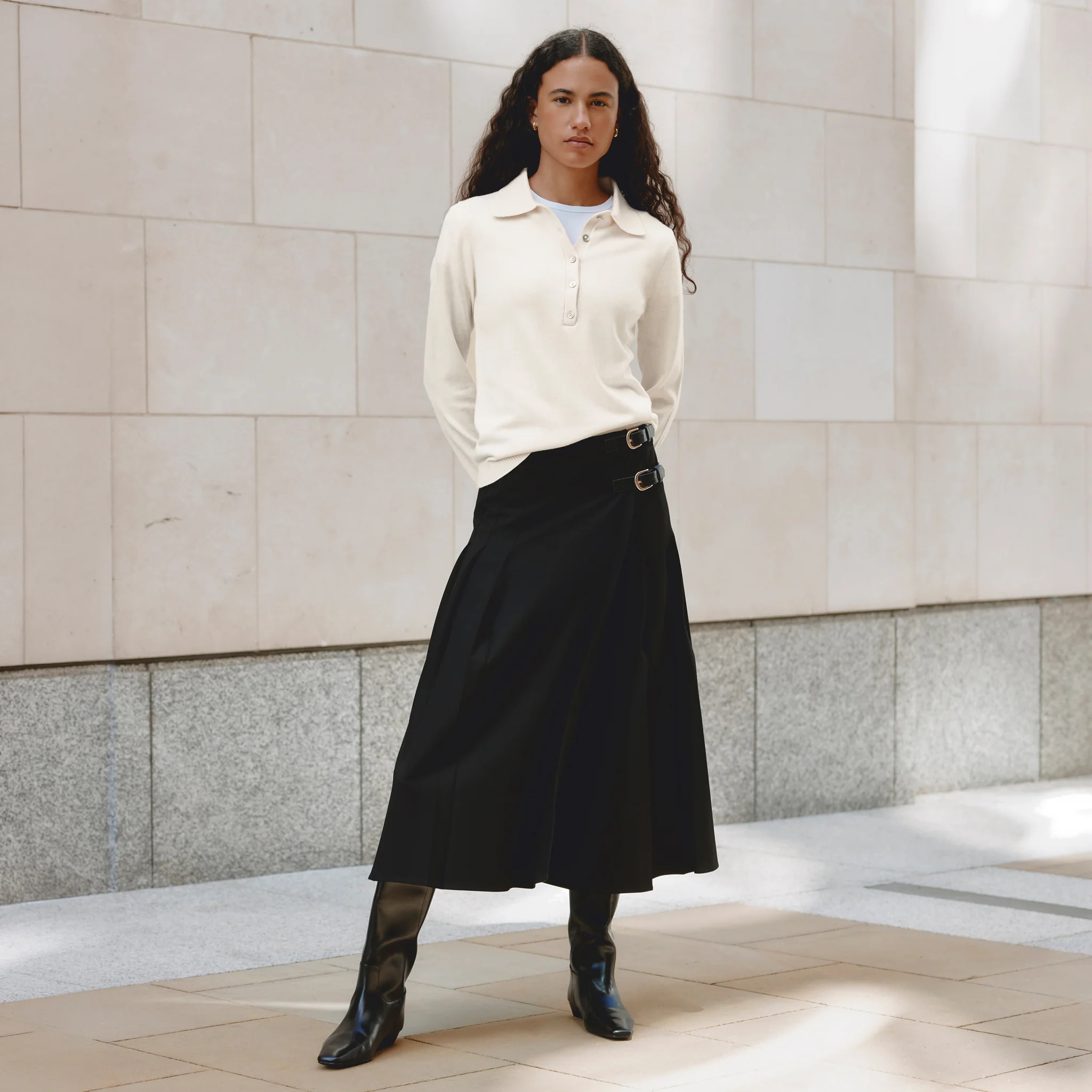 Black Tailored Kilt | Albaray