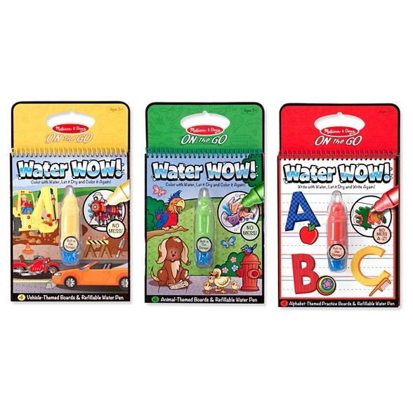 Melissa & Doug On the Go Water Wow! Water Reveal Pads Set: Vehicles, Animals, Alphabet | Target