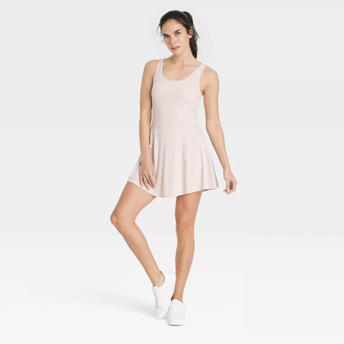 Women's Knit Lace Up Detail Active Dress - JoyLab™ Ivory S | Target