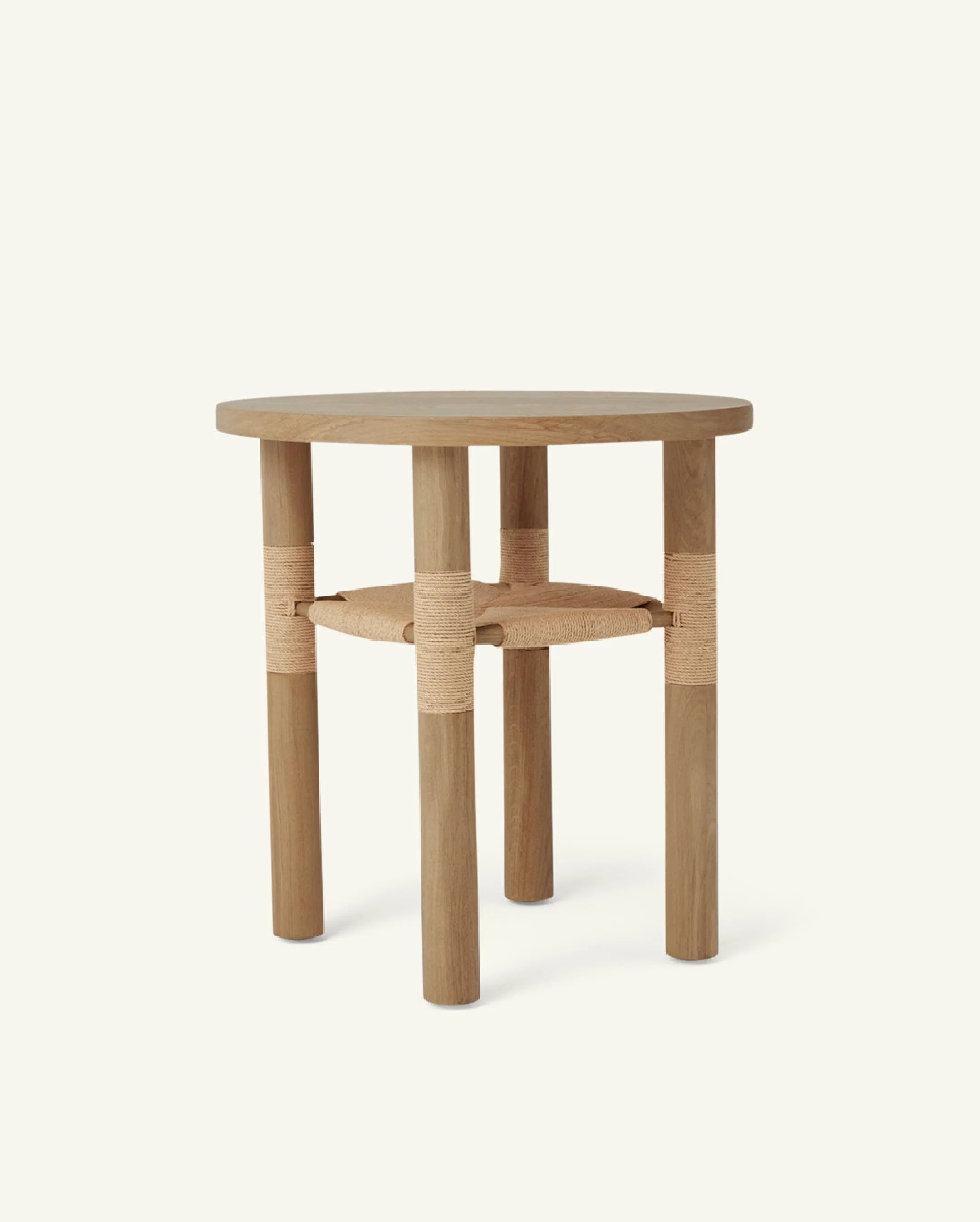 Table #3 - Side Table in White Oak and Paper Cord | Hati Home