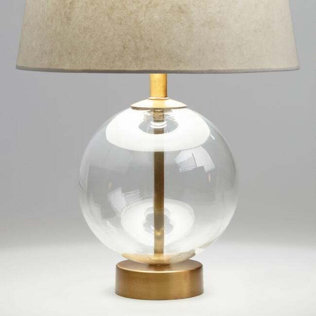 Glass Globe and Brass Serena Accent Lamp Base | World Market