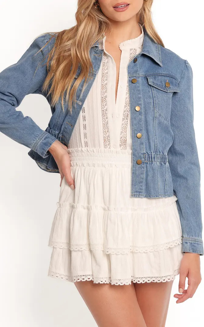 Raine Denim Peplum Jacket | Nordstrom