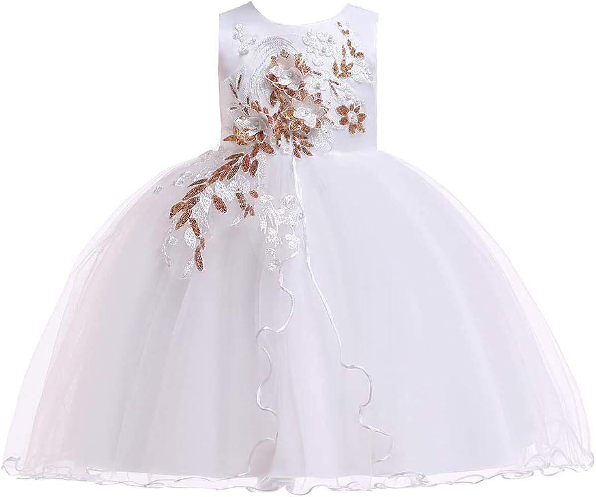 Baby Girl Princess Bridesmaid Pageant Gown Birthday Party Wedding Dress Sleeveless Party Dresses ... | Amazon (US)