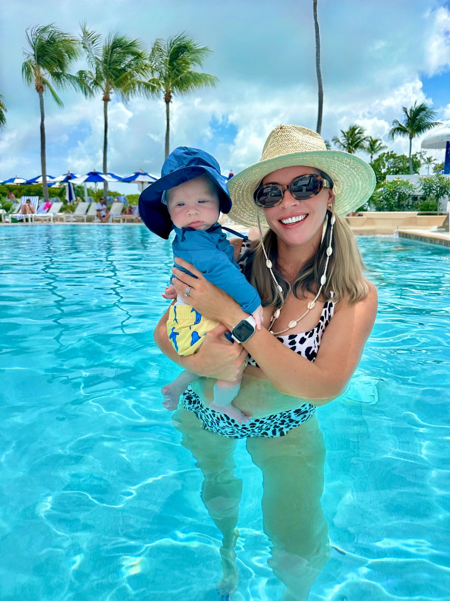 Pool 🩵🌺🏝️#pool #summer #bikini #postpartum #baby #momandson #swim #babyswim #swimsuit #sunscreen #babysunscreen 

#LTKBaby #LTKSwim #LTKFamily