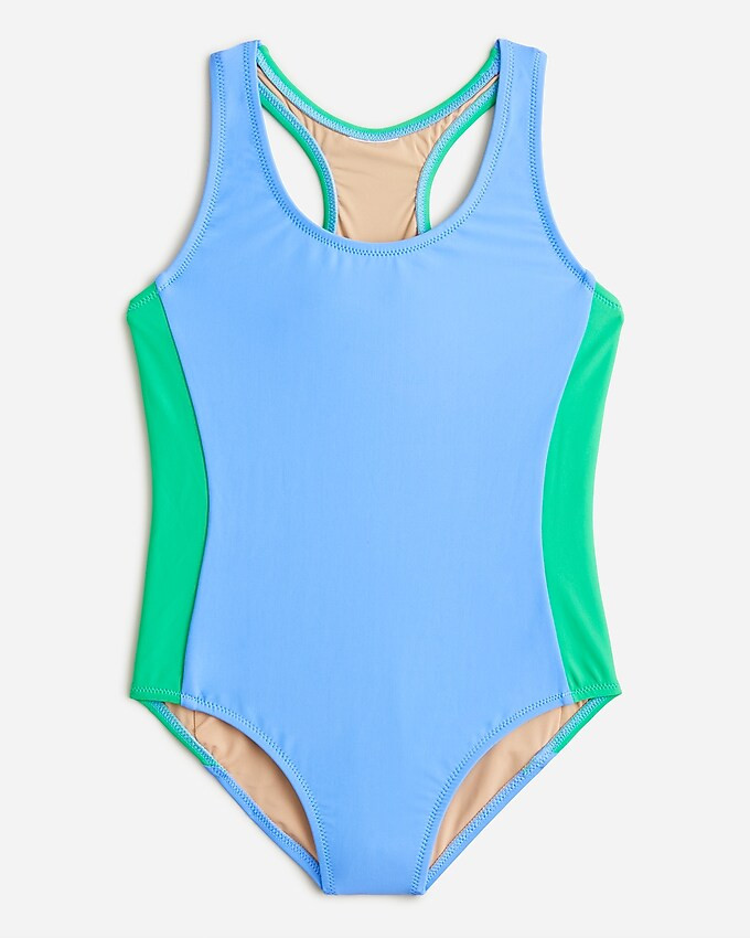 Girls' colorblock racerback one-piece swimsuit with UPF 50+ | J. Crew US