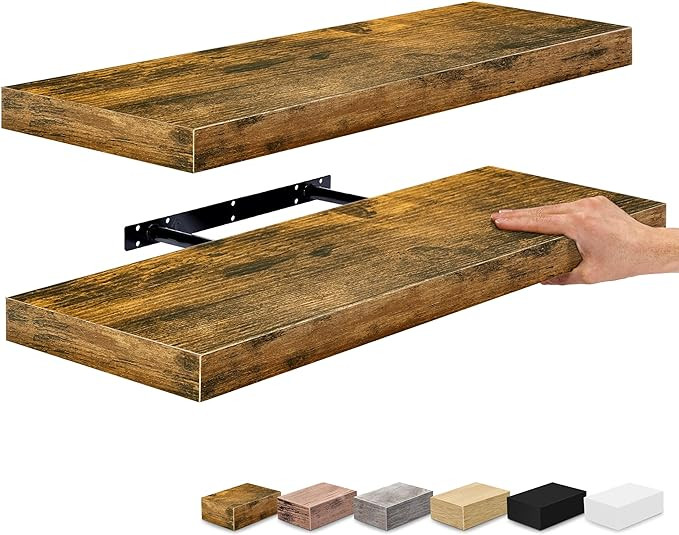 Sorbus Floating Shelves for Wall - 24 Inch Wall Shelves for Bedroom, Kitchen Decor, Bathroom Shel... | Amazon (US)