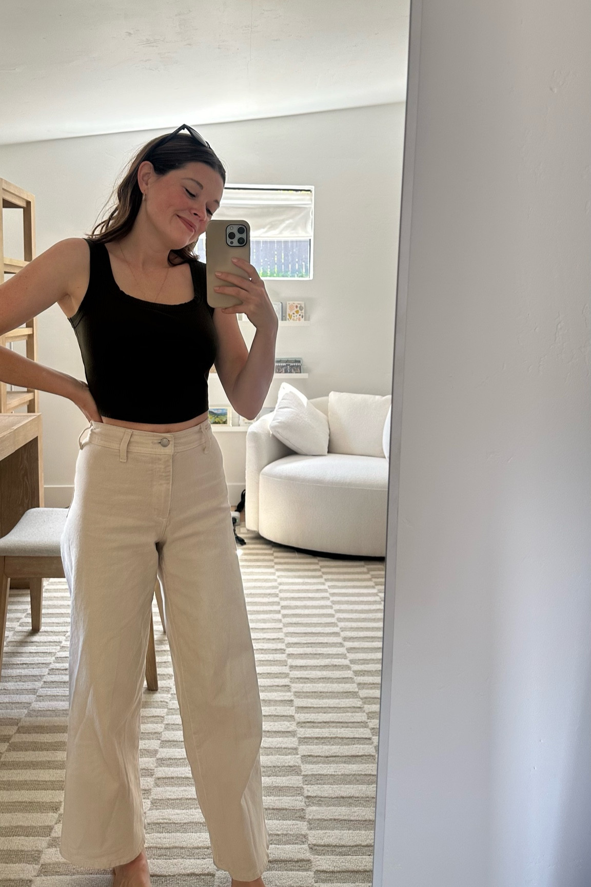 Madewell tailored crop tank on sale in certain colors and 25% off for insiders (which I recommend because you get free shipping!)

I recommend sizing up one for the tank if you have a larger bra size like me (I’m a D or DD cup)

In the pants I’m wearing a 00 and I’m 5’5”

#LTKfindsunder50 #LTKsalealert