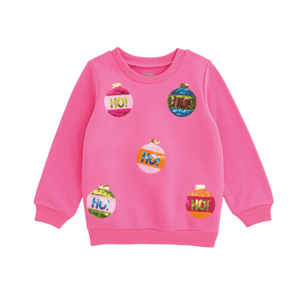 Sequin Ornament Toddler Sweatshirt | Mud Pie