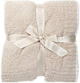 Barefoot Dreams CozyChic Blanket Ribbed Trim Pink/White 45 x 60 | Amazon (US)