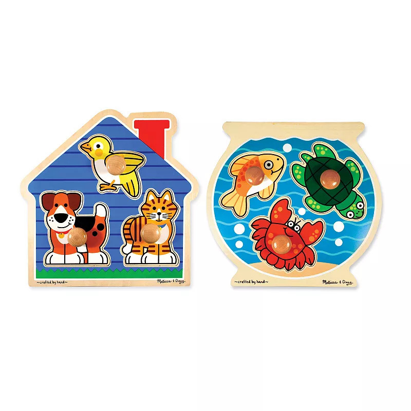 Melissa & Doug Fish & Pets Jumbo Knob Puzzle Bundle, Multicolor | Kohl's