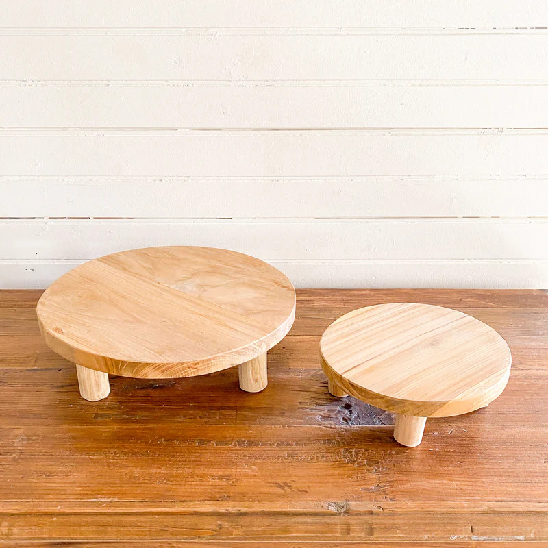 Woodland Round Teak Stand 3 sizes | Purple Rose Home