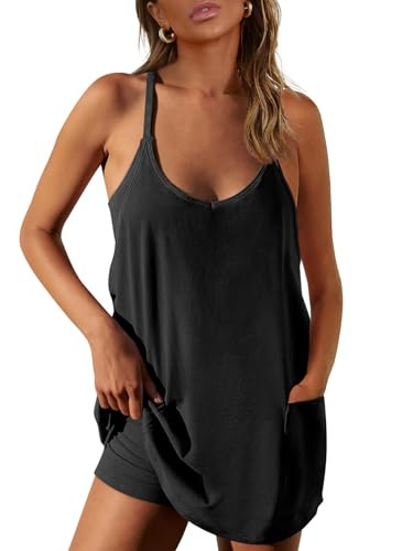 Prinbara Women 2024 Summer Mini Dress Casual Sleeveless Built in Shapewear Short Sundress Tennis ... | Amazon (US)