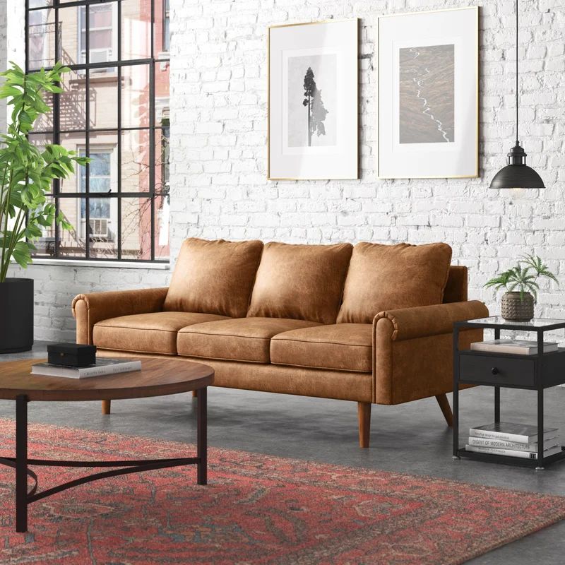Ainsley 73.6'' Vegan Leather Sofa | Wayfair North America