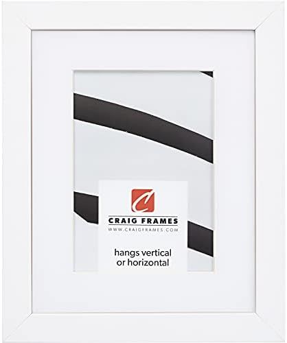 Craig Frames Essentials, Modern 1 Inch Wide 22 x 28 Inch White Picture Frame Matted to Display an 18 | Amazon (US)