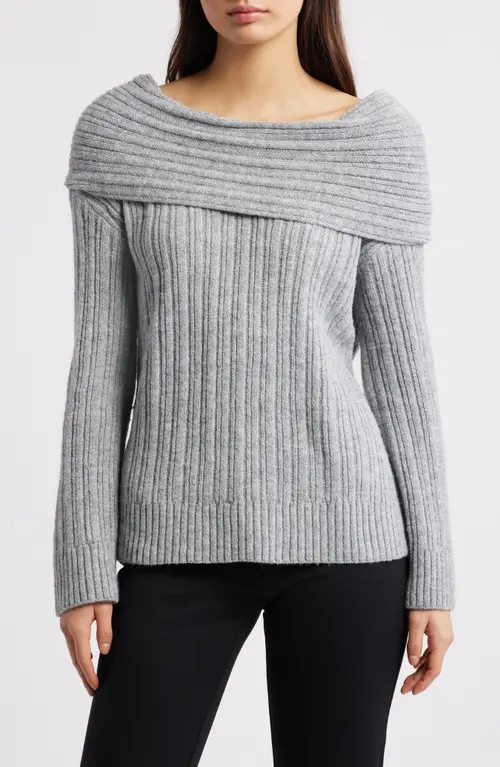 Princess Polly Snowie Off the Shoulder Sweater in Grey at Nordstrom, Size X-Small | Nordstrom