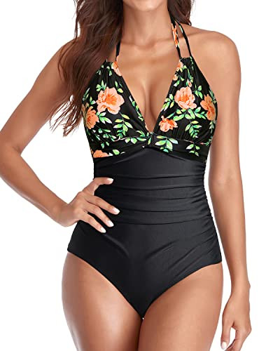Tempt Me Women One Piece Swimsuits Tummy Control Halter Bathing Suits Sexy Ruched Slimming Swimwe... | Amazon (US)