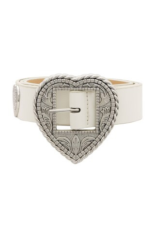 Western Heart Belt in White | Revolve Clothing (Global)