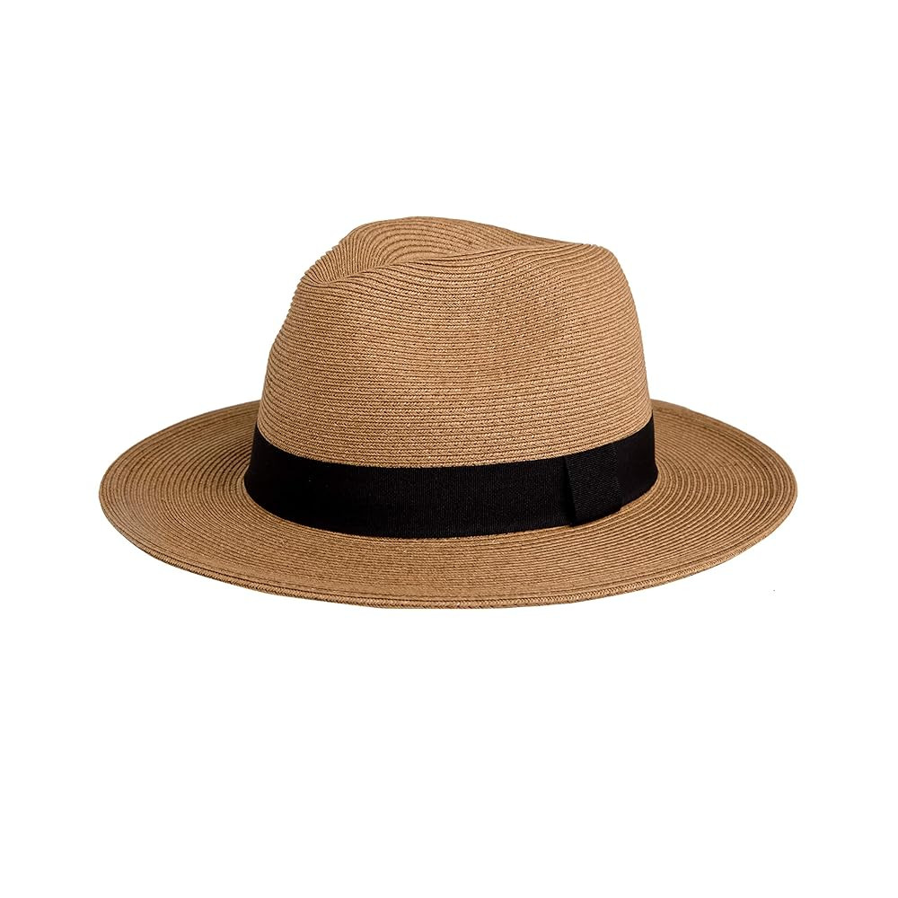 Pineapple&Star Sun Straw Fedora Beach Hat Fine Braid UPF50+ for Unisex | Amazon (US)