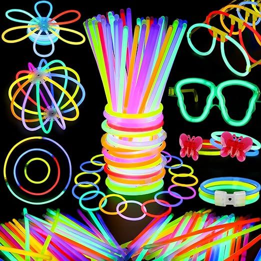 BUDI 200 Glow Sticks 467Pcs Glow Party Favors for Kids/Adults: 200 Glowsticks Party Packs 7 color... | Amazon (US)