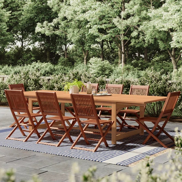 Alyisa Extendable Rectangular Eucalyptus Outdoor Dining Table | Wayfair North America