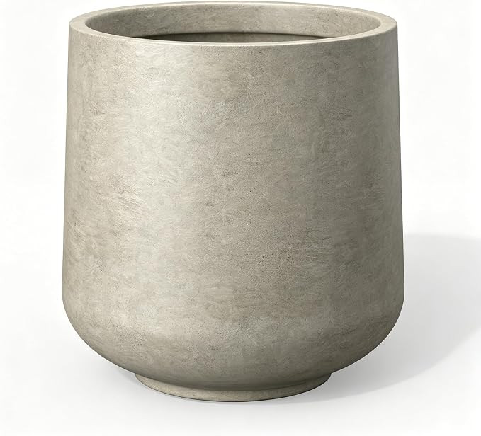 Kante Weathered Concrete Planter 13" Dia All-Weather Round Accent Pot | Amazon (US)