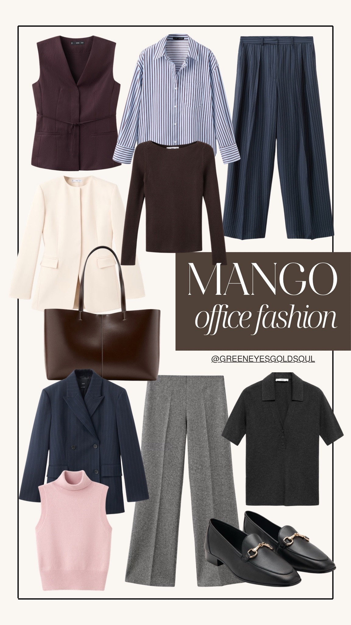 Office outfits that feel elevated but still wearable 🤍
Sharing my favorite Mango workwear staples — tailored blazers, trousers, and timeless pieces you can mix all week.

office outfits/workwear/business casual/office fashion/work wardrobe/tailored pieces/blazers/tailored trousers/work tops/loafers/structured bag/office basics/women’s workwear/professional outfits/minimalist style/capsule wardrobe/classic style/modern office looks

#LTKU #LTKootd #LTKWorkwear