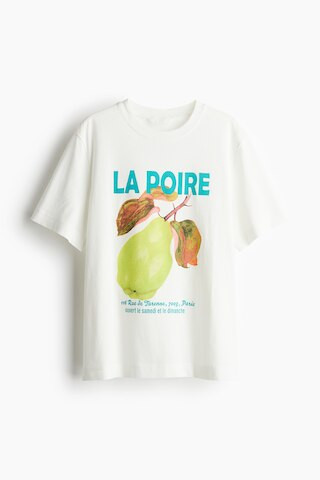 H & M - T-Shirt mit Print - Weiß/La Poire | H&M (DE, AT, CH, NL, FI)