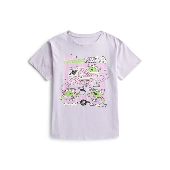 Toy Story Girls Take Me To Your Pizza Graphic T-Shirt with Short Sleeves, Sizes 4-16 | Walmart (US)