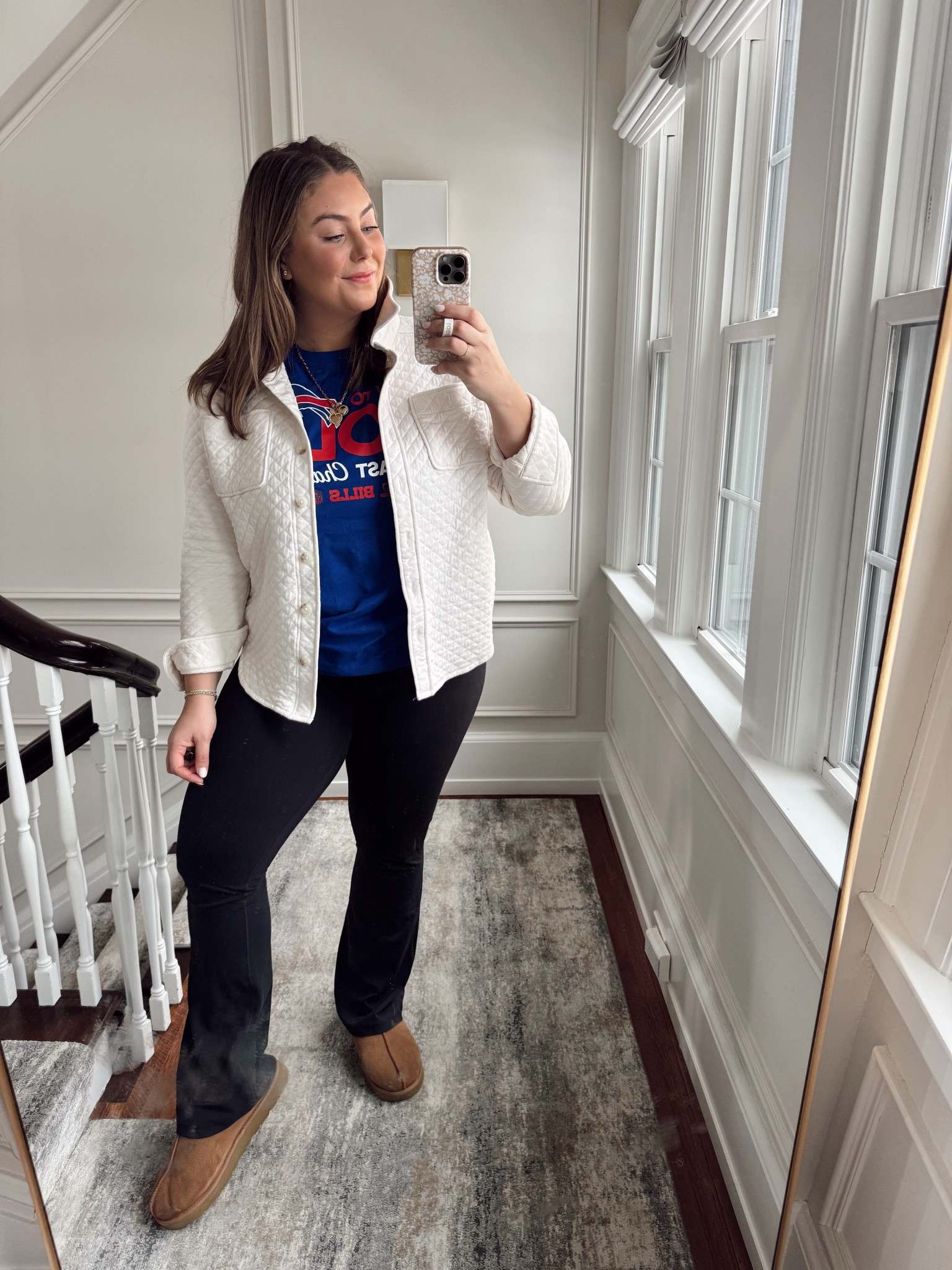 Wearing size XL in quilted jacket & yoga pants. Game day outfit! 

#LTKSeasonal #LTKStyleTip #LTKMidsize