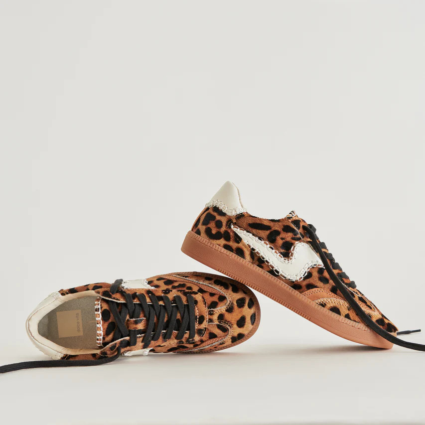 Notice Stitch Dk Leopard Calf Hair Sneakers | Dolce Vita | DolceVita.com