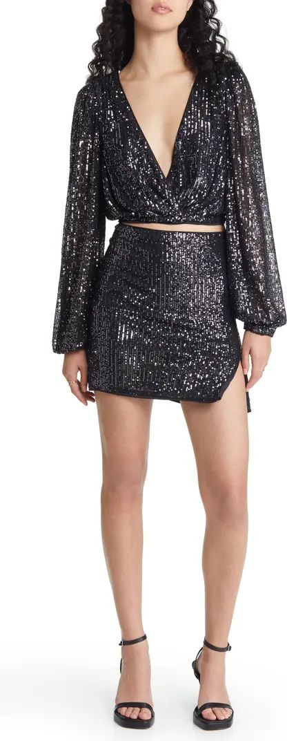 Lulus Shining with Confidence Two-Piece Long Sleeve Sequin Minidress | Nordstrom | Nordstrom