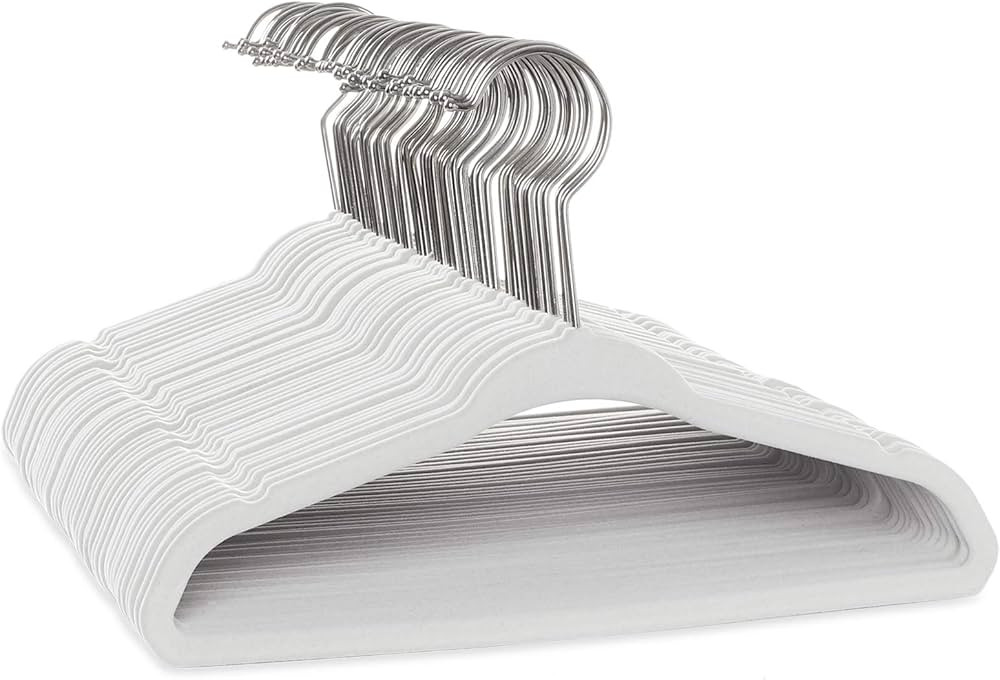 Casafield 50 Velvet Baby Hangers - 11" Size for Infant & Toddler Clothes - Ivory | Amazon (US)