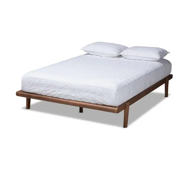 Carson Carrington Ulva Walnut Wood Platform Bed Frame - Bed Bath & Beyond - 28029600 | Bed Bath & Beyond