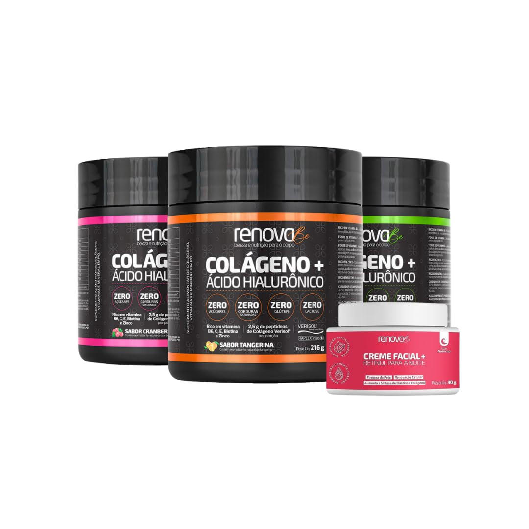 Renova Be Colágeno + Ácido Hialurônico Loja Oficial 3 unid | Amazon (BR)
